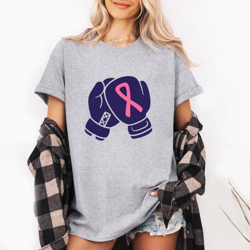 Pair Of Boxing Gloves With A Pink Ribbon T-Shirt
