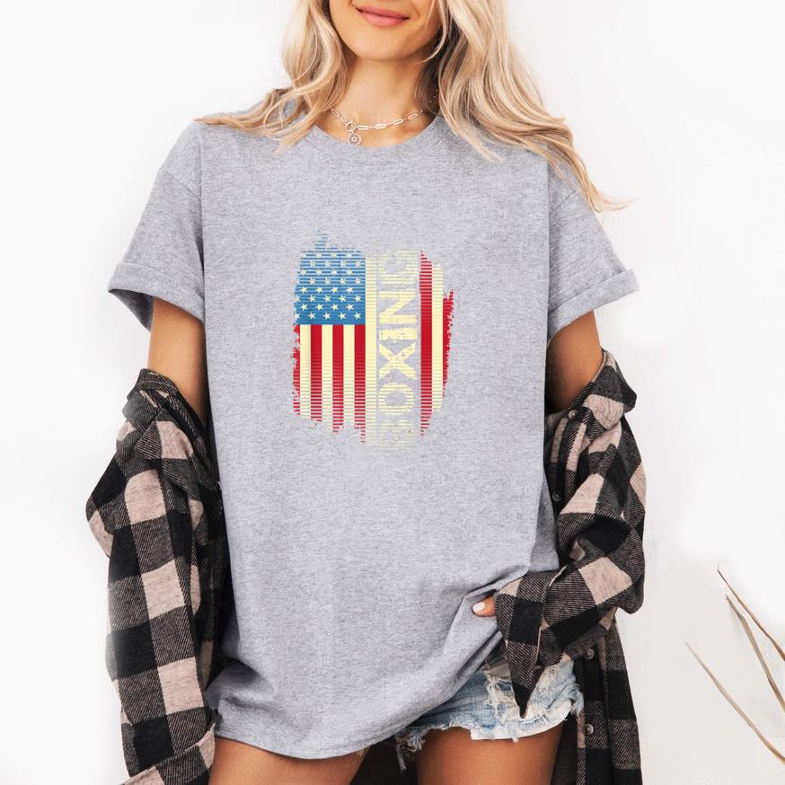 Patriotic USA Flag Boxing T-Shirt
