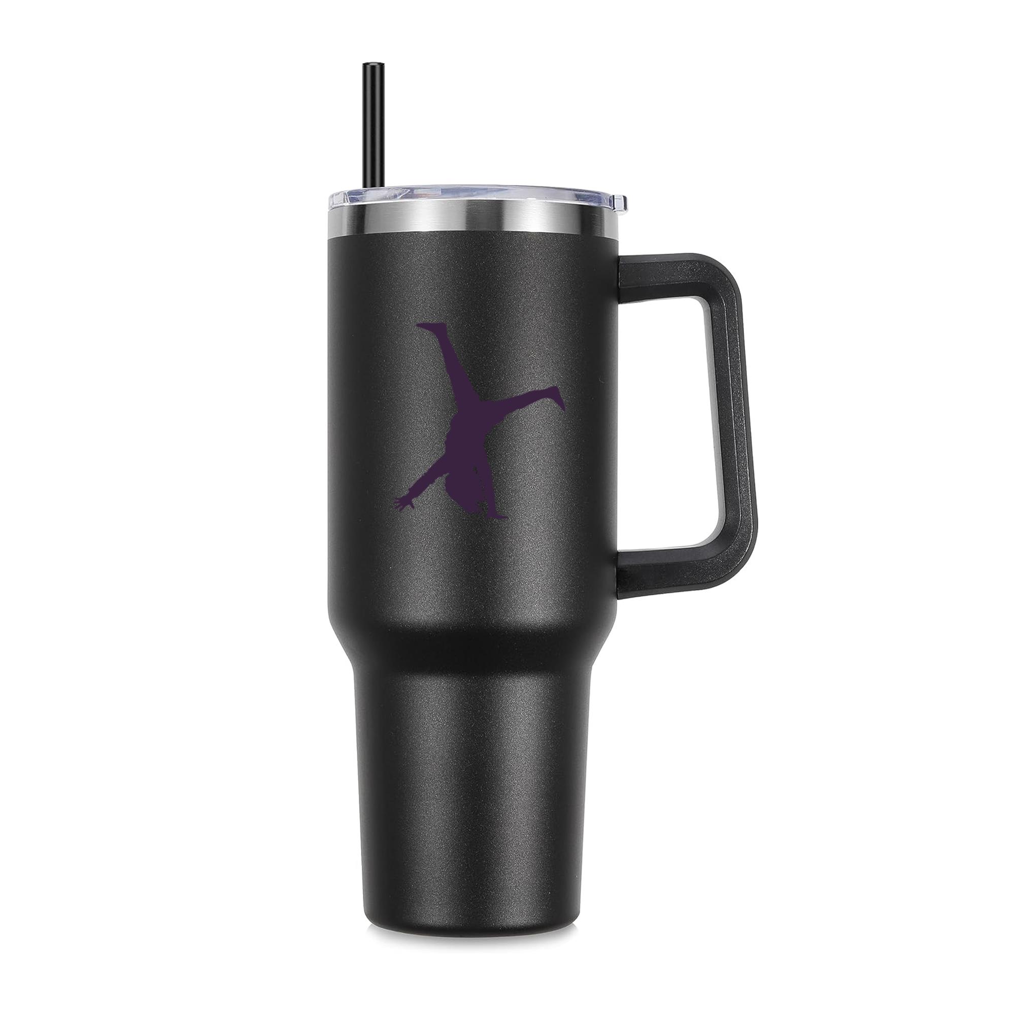 Gymnastics Cartwheel People Silhouette 40oz Stainless Steel Tumbler - Image 3