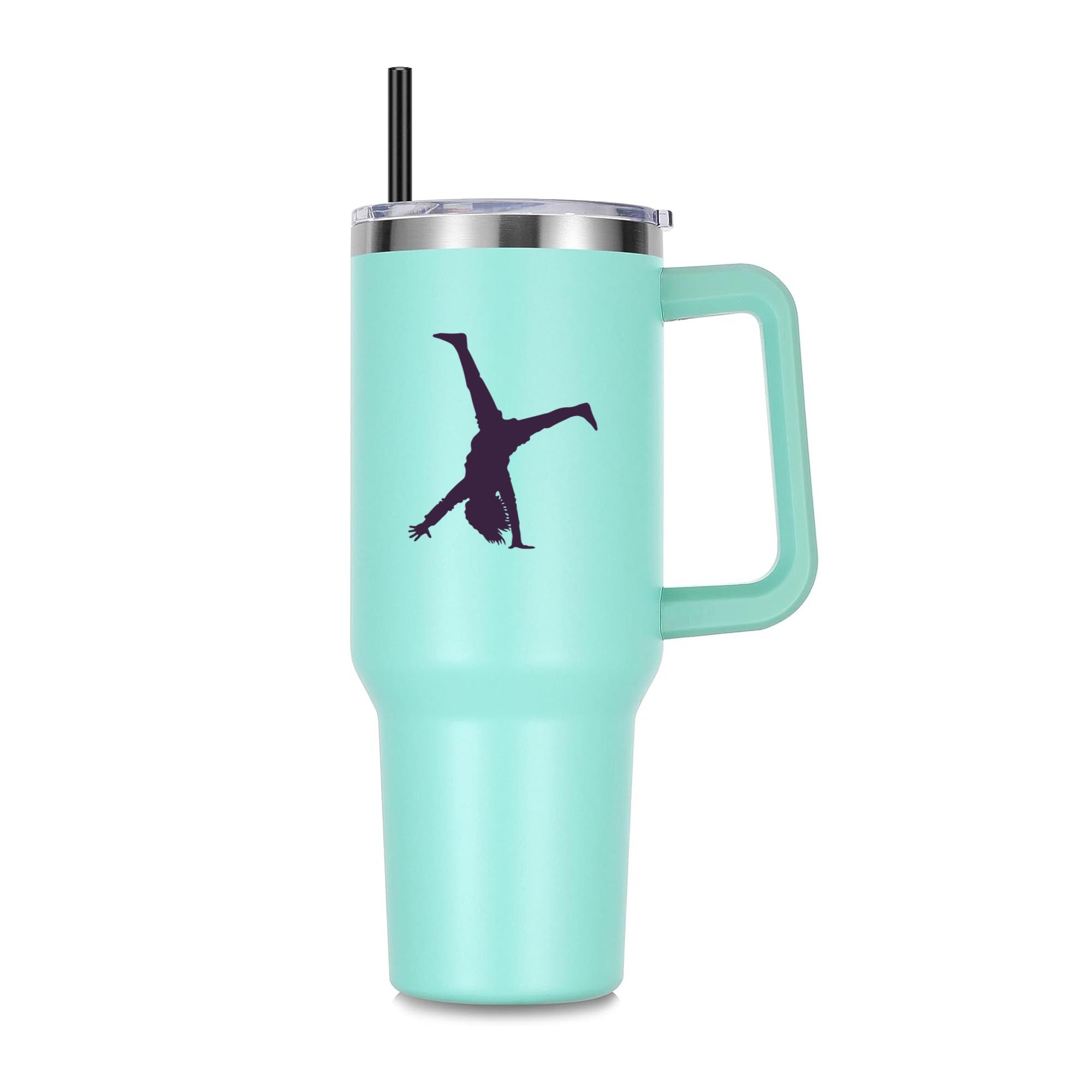 Gymnastics Cartwheel People Silhouette 40oz Stainless Steel Tumbler - Image 2