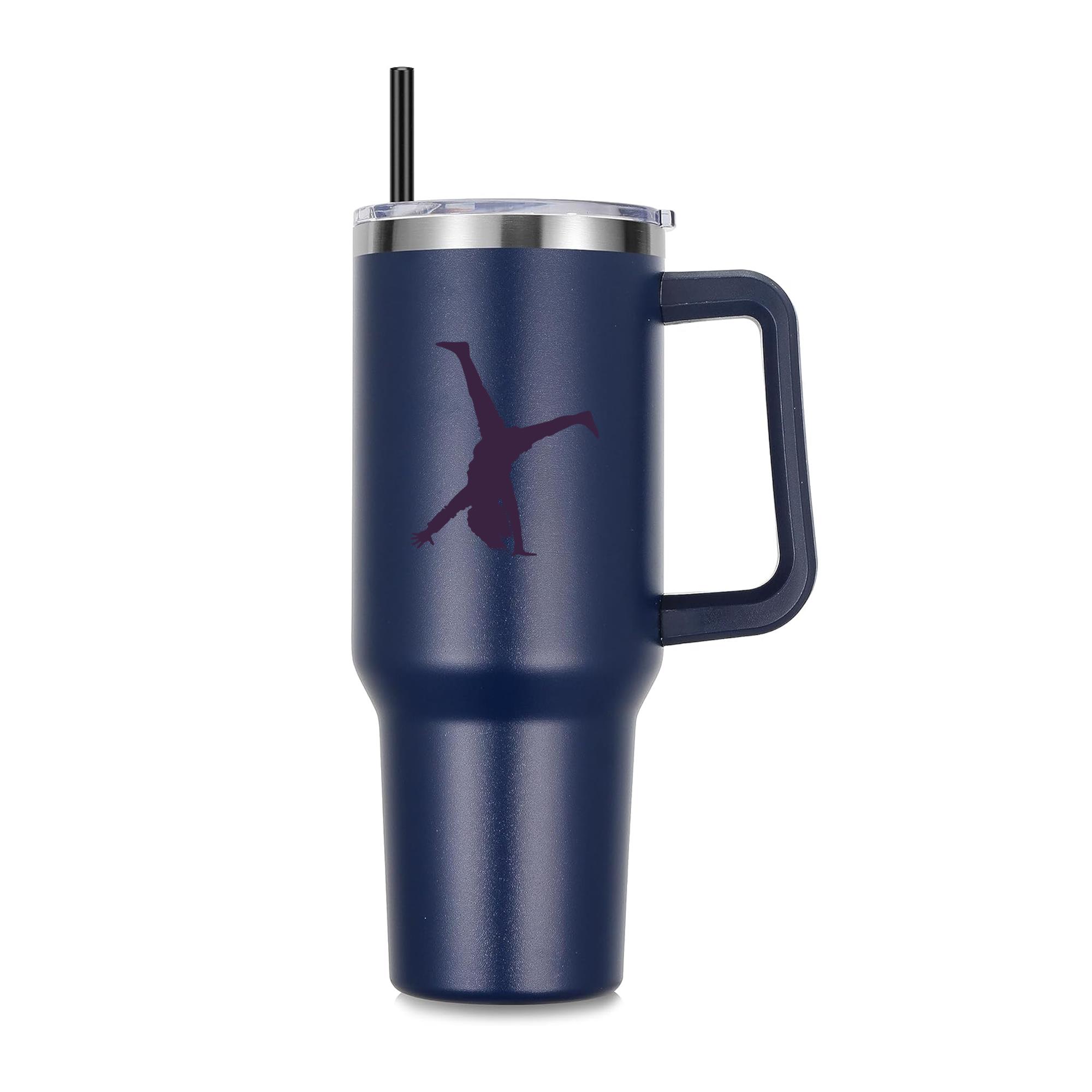 Gymnastics Cartwheel People Silhouette 40oz Stainless Steel Tumbler - Image 4